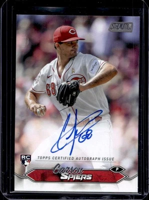 2024 Stadium Club Carson Spiers Auto RC Rookie #SCBA-SPI Reds - Image 1 of 2