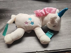 Dr. Brown’s Plush Unicorn Lovey Pacifier & Teether Holder White with blue stars - Picture 1 of 4