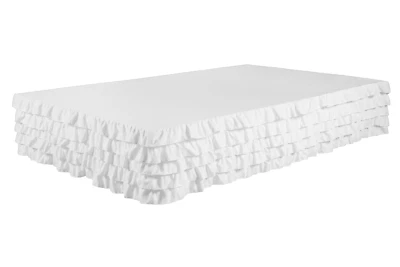 Legacy Decor Bed Skirt Tiered Dust Ruffle 100% Brushed Microfiber with 14” Drop - Image 1 of 4