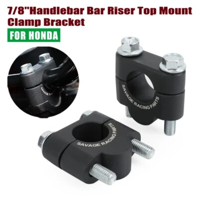 Soporte de abrazadera de montaje superior elevador de barra de manillar de 7/8"" para Honda XR125L/150L/200R/250R Foto 1 de 4