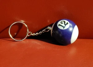 Pool Ball Keychain Billards Ball Minature Poolball Keychain #12 - Picture 1 of 1