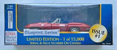 1967 Corvette Roadster L71 Die-Cast 1/24 Classic Metal Works Blue 10101 (Red) - Image 1 of 4