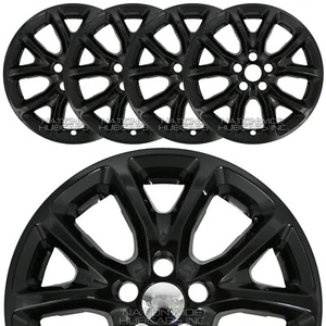 4 fits Jeep Cherokee 2014-2018 BLACK 17" Wheel Skins Hub Caps Snap On Rim Covers - Picture 1 of 10