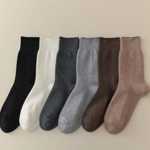 6 Paar Herren Lässige Feste Baumwolle Halbhohe Röhre Sportsocken Stretch Socken - Bild 1 von 19