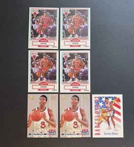1990-91 Fleer #30 (4) USA Skybox #537 & UD USA #322 Scottie Pippen 7 x Card LOT - Bild 1 von 7