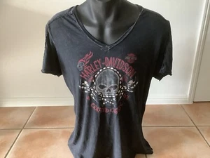 Harley Davidson Women Tshirt Size 14-16 Black Very Nice Graphics Hawaii VGC - Picture 1 of 7