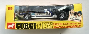Coche de carreras Corgi 150 Surtees TS9 F1 azul metálico/blanco vintage 1972 en caja - Imagen 1 de 22