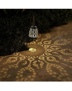 Solar Lantern Outdoor Hanging,Waterproof Solar Lanterns Metal Hollow-Out,Outdoor - Picture 1 of 7