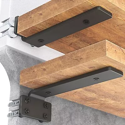 Shelf Bracket, Heavy Duty Floating Shelf Brackets 6 Inch Long, 6 Pack Brackets f - Image 1 of 4