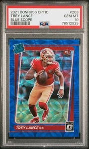 2021 Trey Lance #203 Optic Blue Scope PSA 10 Rated Rookie Prizm Select Mosaic RC - Picture 1 of 2