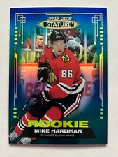 2021-22 Upper Deck Stature Base Photo Variant Blue Rookie Mike Hardman #’d /3