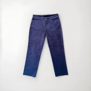 Eileen Fisher Melanzana Il Velluto Pantaloni Gamba Dritta S M Bio Viola Gotico - Foto 1 di 15