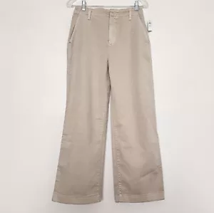 Gap High Rise Loose Khakis Pants Cotton Wide-Leg Moonstone Tan Petite Size 0 NWT - Picture 1 of 13