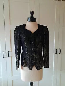 Your Sixth Sense Ladies Black & Gold Jacket Size 10 Vintage Prop Wardrobe Fashio - Picture 1 of 8