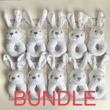 Soft Touch White Bunny Rabbit Rattle Toy Bundle