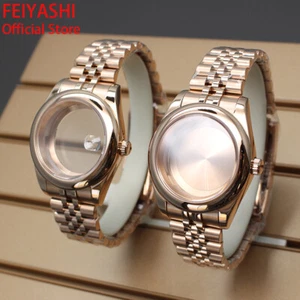 Cristal de zafiro 36/39 mm NH35 estuches de reloj pulsera Jubilee correa para nh35 nh35A - Imagen 1 de 45