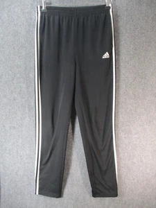 ADIDAS Pants Youth X Large 18 20 Black White STRIPE Logo Active Climalite Sports - Picture 1 of 14