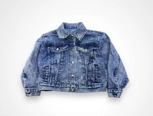 Vintage 80’s Denim Acid Wash Kids Jean Jacket 4 - Picture 1 of 7