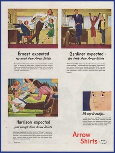 Vintage 1946 ARROW Shirts Men's Fashion Ephemera 1940's Print Ad - Picture 1 of 1