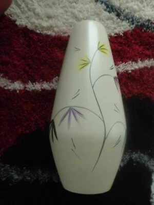 GROSSE   VINTAGE   BLUMENVASE  , TON  , WEST  GERMANY , BLUMENMUSTER  ,  60 cm - Bild 1 von 4