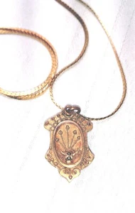 Viktorianisches antikes Medaillon Halskette schwarze Perlen Gold 22" Kette Anhänger Trauer  - Bild 1 von 7