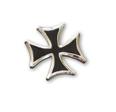Maltese Cross Jacket or Hat Pin Black Enamel and Pewter (Medium) Pin-5 - Image 1 of 4