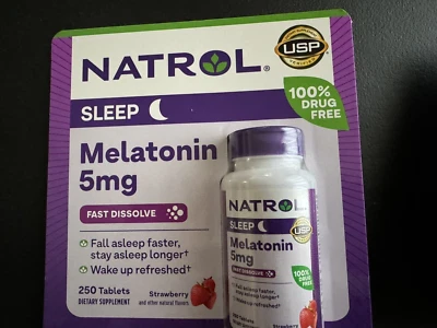 ✳️ ✳️ Natrol MELATONINA 5 mg 250 comprimidos de disolución rápida ayuda para dormir caducidad 11/2025 ✳️ Foto 1 de 3