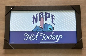 Disney Stitch Wooden Sign Nope Not Today 10”x 18” Wall Home Lilo & Stitch Decor - Picture 1 of 13