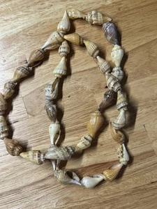 Collar Caracola Hawaiana Blanco Marrón Conchas Marinas Océano - Imagen 1 de 4