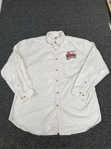 Coors Light Off White Racing Chase Authentics Denim Button Up Shirt Size L Tee - Picture 1 of 15