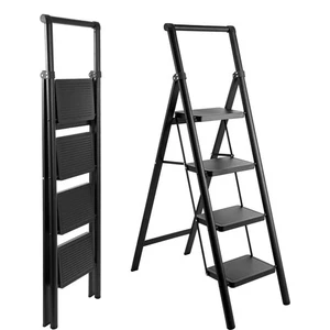 4 Step Folding Ladder Portable Closet Step Stool with Handrail Heavy Duty - Picture 1 of 16