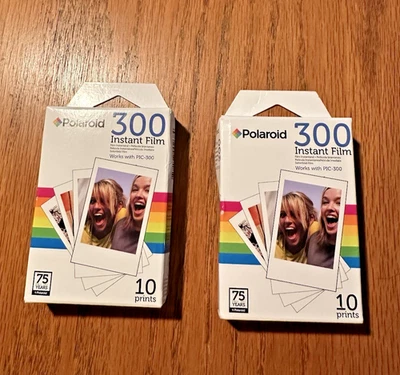 (2) Pellicola istantanea Polaroid 300 mai aperta, sigillata - 10 stampe ciascuna - migliore entro il 2014 - Immagine 1 di 2