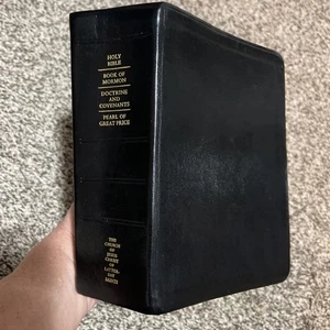 2021 Quad Black LDS Scripture’s Bonded Leather Used -Mormon Light Markings - Bild 1 von 14