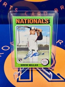 2024 Topps Heritage High Number #ROA-DM Drew Millas RC ROOKIE AUTO Nationals - Picture 1 of 3