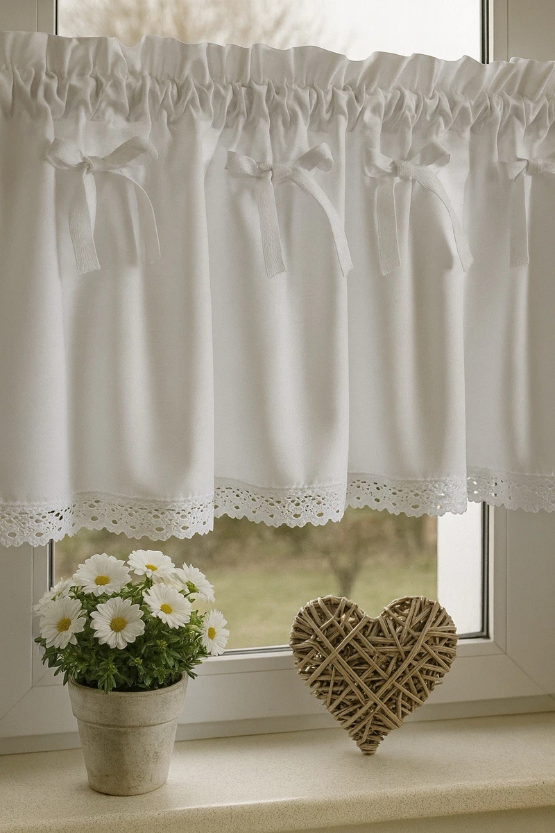 Scheibengardine Mit Karomuster - Bistrogardine Für Küchenfenster, 140x60 Cm, Landhausstil