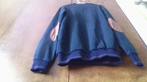 Awesome Faux Suede Elbow Patch! PaulMark Boys Sweater Size 9-10 Years Dark Green - Picture 1 of 15