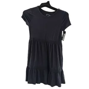 Art Class Dress Gray Tiered Short Sleeve Stretch Youth Girls Size S 6/6X - Picture 1 of 5