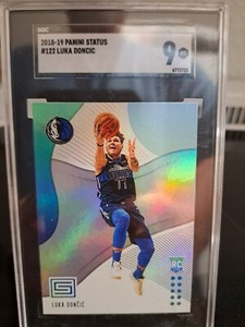 2018-19 Luka Doncic Panini Status Rookie 122 SGC 9 MINT RC Dallas Mavs