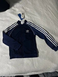ADIDAS Navy Blue TRACK JACKET size Xsmall/YOUTH Size 4-6 - Picture 1 of 5