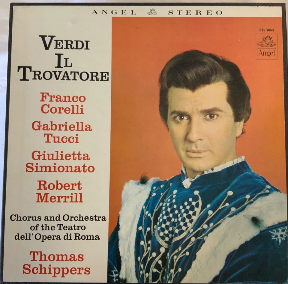 VERDI-IL TROVATORE-CORELLI-TUCCI-MERRILL-ORIGINAL ANGEL REC 3-LP VINYL BOX SET - Image 1 of 1