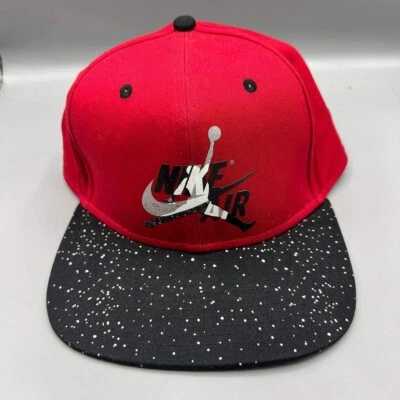 Gorra Air Jordan Hombre Roja Negra Estampado Moteado Jumpman Nike Snap Back Cap Foto 1 de 4