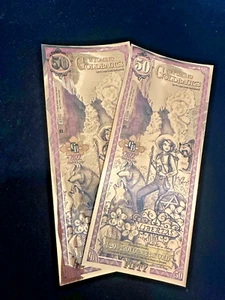 50 WYOMING ALPHA GOLDBACK AURUM 24KT GOLD FOIL NOTE BU 1/20TH OZ .999 FINE - Picture 1 of 8