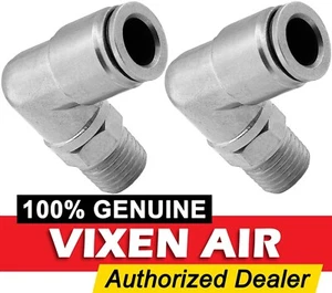 1/4"NPT MALE TO PUSH TO CONNECT PTC 3/8"OD HOSE SWIVEL ELBOW FITTING 2PK VXA2438 - Picture 1 of 2