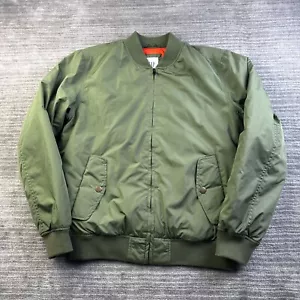 Gap Jacket Mens Small Green Orange Bomber Quilt Lined Army - Picture 1 of 11