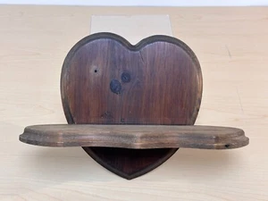 Vintage Wooden Heart Shelf, Country Heart Shelf 13 x 9.25 - Picture 1 of 14