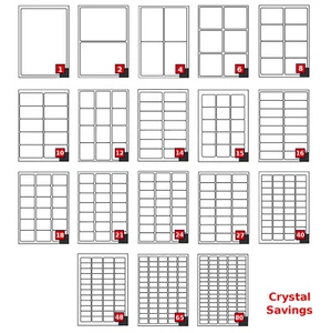 A4 ADDRESS LABELS - SELF ADHESIVE PEEL OFF STICKY INKJET LASER COPIER PRINTER CS - Picture 1 of 20