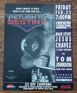 Jesus Chavez Return to Destiny Original 2000 Fight Poster vs Tom Johnson 14x18" - Picture 1 of 7