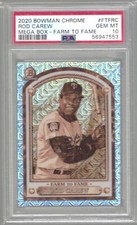 ROD CAREW 2020 BOWMAN CHROME SILVER MOJO REFRACTOR FARM TO FAME PSA 10 POP 1/1