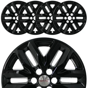 4 for GMC ACADIA 2017-2019 Black 18" Wheel Skins Hub Caps Aluminum Rim Covers - Picture 1 of 10
