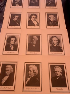 VINTAGE Great Composers Prints Set of 12 + 3 Extra Carl Jager, et al. - Picture 1 of 7